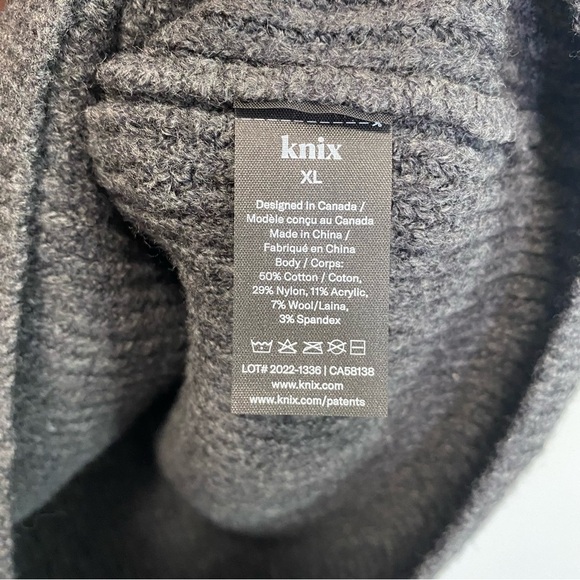 KNIX Dark Gray Wool Blend Sweater Vest Tank Women’s XL Ribbed Knit - Picture 5 of 6